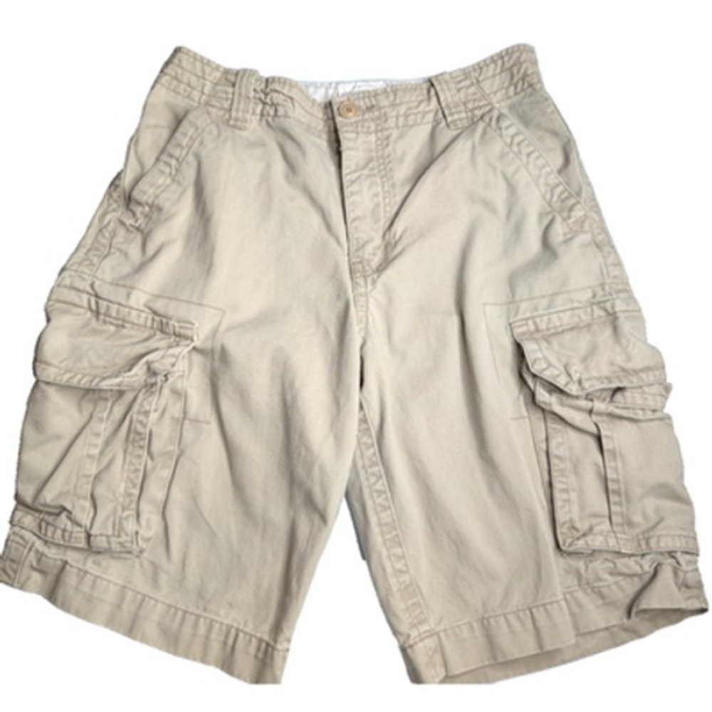 Aeropostale Cargo Shorts Mens 30 Khaki 90s Y2K Cotton Relaxed Fit Tan Gorpcore